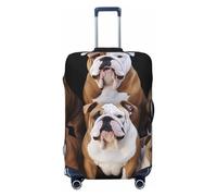 HCBPWVQA Luggage Cover Protector Washable Stretch Suitcase Protector English Bulldogs Suitcase Cover Anti-Scratch Travel Baggage Covers Fits 18-32 Inch Luggage Protectors, Black, S