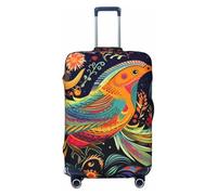 HCBPWVQA Luggage Cover Protector Washable Stretch Suitcase Protector Ethnic Style Birds Suitcase Cover Anti-Scratch Travel Baggage Covers Fits 18-32 Inch Luggage Protectors, Black, M