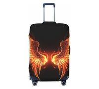 HCBPWVQA Luggage Cover Protector Washable Stretch Suitcase Protector Fire Angle Wings Suitcase Cover Anti-Scratch Travel Baggage Covers Fits 18-32 Inch Luggage Protectors, Black, X-Large