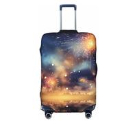 HCBPWVQA Luggage Cover Protector Washable Stretch Suitcase Protector Fireworks Night Suitcase Cover Anti-Scratch Travel Baggage Covers Fits 18-32 Inch Luggage Protectors, Black, XL