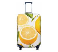 HCBPWVQA Luggage Cover Protector Washable Stretch Suitcase Protector Fresh Lemon Suitcase Cover Anti-Scratch Travel Baggage Covers Fits 18-32 Inch Luggage Protectors, Black, X-Large