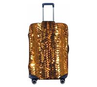 HCBPWVQA Luggage Cover Protector Washable Stretch Suitcase Protector Gold Sequin Sparkle Suitcase Cover Anti-Scratch Travel Baggage Covers Fits 18-32 Inch Luggage Protectors, Black, M