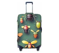 HCBPWVQA Luggage Cover Protector Washable Stretch Suitcase Protector Insect Atlas Suitcase Cover Anti-Scratch Travel Baggage Covers Fits 18-32 Inch Luggage Protectors, Black, Small
