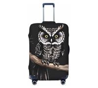 HCBPWVQA Luggage Cover Protector Washable Stretch Suitcase Protector Late Night Owl Suitcase Cover Anti-Scratch Travel Baggage Covers Fits 18-32 Inch Luggage Protectors, Black, S