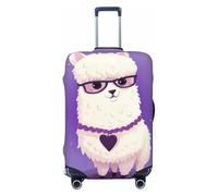 HCBPWVQA Luggage Cover Protector Washable Stretch Suitcase Protector Love alpaca purple Suitcase Cover Anti-Scratch Travel Baggage Covers Fits 18-32 Inch Luggage Protectors, Black, Large