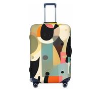 HCBPWVQA Luggage Cover Protector Washable Stretch Suitcase Protector Mid-Century Modern Art Cat Suitcase Cover Anti-Scratch Travel Baggage Covers Fits 18-32 Inch Luggage Protectors, Black, Small
