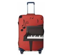 HCBPWVQA Luggage Cover Protector Washable Stretch Suitcase Protector Music Note Piano Suitcase Cover Anti-Scratch Travel Baggage Covers Fits 18-32 Inch Luggage Protectors, Black, S