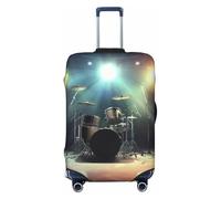 HCBPWVQA Luggage Cover Protector Washable Stretch Suitcase Protector Rock Band Stage Suitcase Cover Anti-Scratch Travel Baggage Covers Fits 18-32 Inch Luggage Protectors, Black, Small