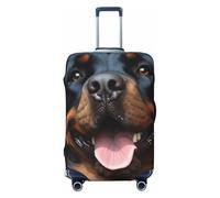 HCBPWVQA Luggage Cover Protector Washable Stretch Suitcase Protector Rottweiler dogs tongue head Suitcase Cover Anti-Scratch Travel Baggage Covers Fits 18-32 Inch Luggage Protectors, Black, M
