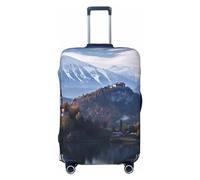 HCBPWVQA Luggage Cover Protector Washable Stretch Suitcase Protector Slovenia Wonderland Suitcase Cover Anti-Scratch Travel Baggage Covers Fits 18-32 Inch Luggage Protectors, Black, L