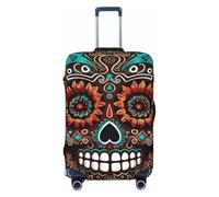 HCBPWVQA Luggage Cover Protector Washable Stretch Suitcase Protector Sugar Skulls Day of the Dead Suitcase Cover Anti-Scratch Travel Baggage Covers Fits 18-32 Inch Luggage Protectors, Black, Medium