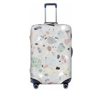 HCBPWVQA Luggage Cover Protector Washable Stretch Suitcase Protector Terrazzo Marble Pastel Suitcase Cover Anti-Scratch Travel Baggage Covers Fits 18-32 Inch Luggage Protectors, Black, S