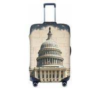 HCBPWVQA Luggage Cover Protector Washable Stretch Suitcase Protector United States Capitol Suitcase Cover Anti-Scratch Travel Baggage Covers Fits 18-32 Inch Luggage Protectors, Black, M