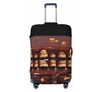 HCBPWVQA Luggage Cover Protector Washable Stretch Suitcase Protector Wafers Dripping with Chocolate Suitcase Cover Anti-Scratch Travel Baggage Covers Fits 18-32 Inch Luggage Protectors, Black, L