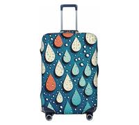 HCBPWVQA Luggage Cover Protector Washable Stretch Suitcase Protector Water Drops Dots Suitcase Cover Anti-Scratch Travel Baggage Covers Fits 18-32 Inch Luggage Protectors, Black, S