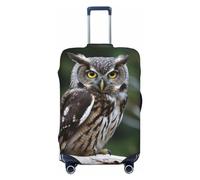 HCBPWVQA Luggage Cover Protector Washable Stretch Suitcase Protector Wild Owl Birds Suitcase Cover Anti-Scratch Travel Baggage Covers Fits 18-32 Inch Luggage Protectors, Black, XL