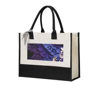 HCBPWVQA Purple Background Abstract Elements Canvas Tote Bags Personalized Beach Bag Reusable Grocery Shopping Bag Casual Handbag Top Handle Shoulder Satchel Bags Work Purses Birthday Gifts for Women