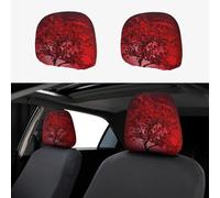 HCBPWVQA Red Cherry Blossom Car Headrest Cover 2 PCS, Funny Auto Front Seat Head Rest Protector, Universal Car Headrest Protector Elastic, Personalized Seat Cover Headrest Trim for Most Cars