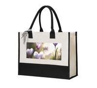 HCBPWVQA Spring is in The Air Canvas Tote Bags Personalized Beach Bag Reusable Grocery Shopping Bag Casual Handbag Top Handle Shoulder Satchel Bags Work Purses Birthday Gifts for Women