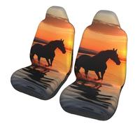 HCBPWVQA Sunsets Lake Horses Car Seat Covers for Women Men, 2 Pcs Soft Breathable Car Seat Cushion Universal Auto Front Seats Protector Fits for Car, SUV Sedan,Truck