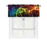 HCBPWVQA Valance Curtains for Kitchen 54x18Inch, Colorful Music Notes Short Curtain Rod Pocket Window Treatment for Bedroom Living Room Home Decor Valances for Windows, 1 Panel