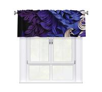 HCBPWVQA Valance Curtains for Kitchen 54x18Inch, Purple Background Abstract Elements Short Curtain Rod Pocket Window Treatment for Bedroom Living Room Home Decor Valances for Windows, 1 Panel