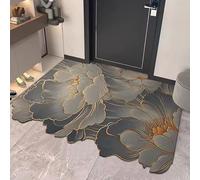 HCBUTAE Dirt Trapper Front Door Mat, Non-Slip Rubber Backing, Irregular Flower Doormats Washable Entryway Rug, Welcome Floor Mat, Absorbent Water(Flower 1,50 * 80 cm)