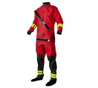 Hcclijo Men Survival Dry Suit Reflective Strip Visibility Kayaking Equipment Surface Drysuits Waterproof Seal Red XXL