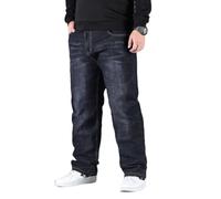 Hcclijo Mens Large Black Jeans OverHigh Waist Loose Trousers Husband Plus Loose Denim Trousers Blue Male Denim Pants Black B 46