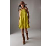 HCD Chiffon Embroidered Halter Mini Dress Warehouse Chartreuse 10