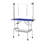 Hcduvso Pet Dog Grooming Table, Foldable Stainless Steel Frame Pet Drying Grooming Table, Adjustable Professional Bathing Desk for Dogs at Home, Noose, Mesh Tray (36in)