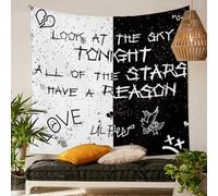 HCDZF 150x130cm, Lil Peep Tapestry Rapper Wall Tapestry Black and White for Bedroom Dorm Hip Hop Home Decorations Wall Hanging