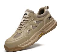 HCDZF Breathable Men Safety Shoes Sneakers Work Shoes Anti-Smashing Puncture Proof Shoes,Beige,10.5 UK