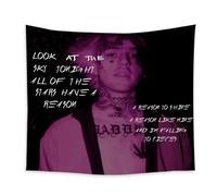 HCDZF Lil Peep Star Shopping Lyrics Starry Background Boutique Tapestry Wall Hanging Tapestry Wall Tapestry Home Decor,150X100CM