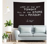 HCDZF Lil Peep Star Shopping Lyrics Starry Background Boutique Tapestry Wall Hanging Tapestry Wall Tapestry Home Decor (S:59ʺ × 39ʺ)