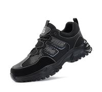 HCDZF Safety Trainers Mens Womens Steel Toe Cap Trainers Lightweight Work Safety Shoes Breathable Non Slip,Black,7.5 UK