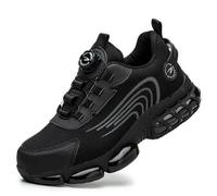 HCDZF Steel Toe Cap Trainers Mens Womens Breathable Lightweight Safety Work Shoes,Black,6.5 UK