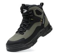 HCDZF Steel Toe Safety Boots Anti Shock Anti-Puncture Security Protective Shoes Work Boots for Men,Black,12.5 UK