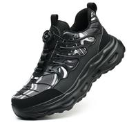 HCDZF Summer Men Safety Shoes Sneakers Work Shoes Anti-Smashing Puncture Proof Shoes,Black,10.5 UK