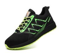 HCDZF Summer Men Safety Shoes Sneakers Work Shoes Anti-Smashing Puncture Proof Shoes,Black,9.5 UK