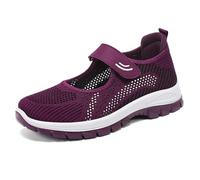 HCDZF Women's Light Breathable Mesh Wedge Heels Shoes Casual Sneakers,Purple,5.5 UK