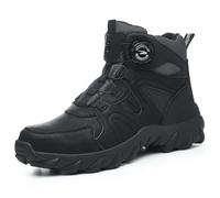 HCDZF Work Safety Shoes Smash-Proof and Puncture-Proof Safety Shoes Outdoor Steel Toe Cap Trainers Mens Womens,Black,7.5 UK