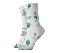 Hceaatb Adult Ankle Socks Alien Planet Ufo Casual Crew Socks Combed Cotton Sock Colorful Fun Socks For Men'S Women'S Thermal