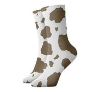 Hceaatb Adult Ankle Socks Brown Cow Textured Print Casual Crew Socks Combed Cotton Sock Colorful Fun Socks For Men'S Women'S Thermal