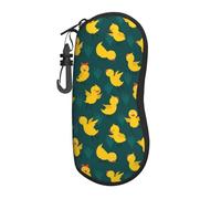Hceaatb Glasses Case Cartoon Duck Swimming Soft Case Ultra Light Zipper Eyeglass Case With Belt Clip, Sunglasses Travel Pouch For Men Women