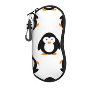Hceaatb Glasses Case Cartoon Penguins Soft Case Ultra Light Zipper Eyeglass Case With Belt Clip, Sunglasses Travel Pouch For Men Women