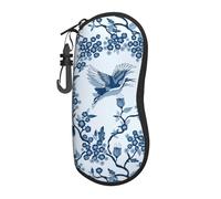 Hceaatb Glasses Case Classic Colorful Flower Bird Soft Case Ultra Light Zipper Eyeglass Case With Belt Clip, Sunglasses Travel Pouch For Men Women