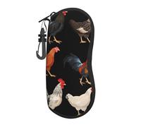 Hceaatb Glasses Case Colored Chicken Eggs Soft Case Ultra Light Zipper Eyeglass Case With Belt Clip, Sunglasses Travel Pouch For Men Women