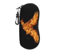 Hceaatb Glasses Case Fire Phoenix Rebirth Bird Auspicious Soft Case Ultra Light Zipper Eyeglass Case With Belt Clip, Sunglasses Travel Pouch For Men Women