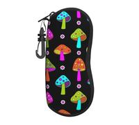 Hceaatb Glasses Case Forest Fungus Flower Soft Case Ultra Light Zipper Eyeglass Case With Belt Clip, Sunglasses Travel Pouch For Men Women